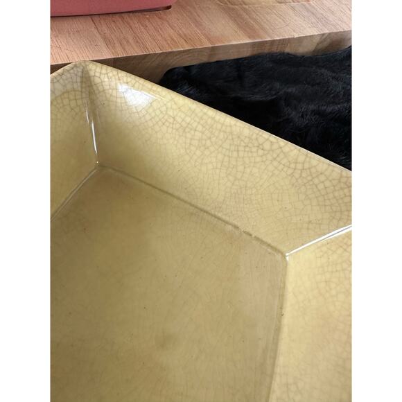 Square Bamboo Serving Board & 4 colored ceramic square dishes, ramakins, 5 pc - Picture 5 of 10